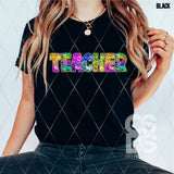 DTF Transfer - DTF008228 Teacher Faux Embroidery/Sequin