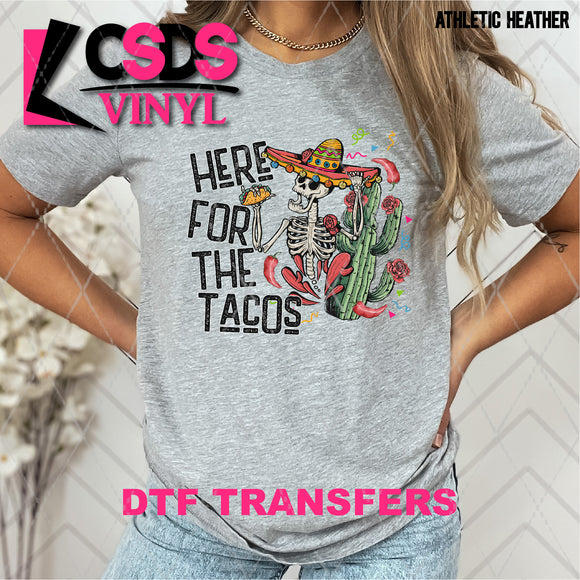 DTF Transfer - DTF008293 Here for the Tacos Skeleton