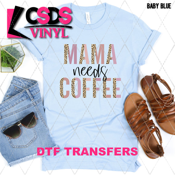 DTF Transfer - DTF008333 Mama Needs Coffee Leopard