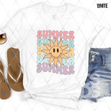 DTF Transfer - DTF008420 Smiling Sun Summer Stacked Word Art