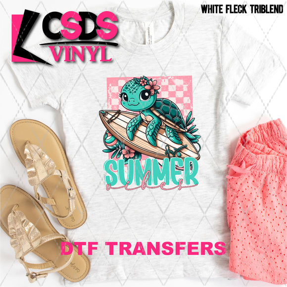 DTF Transfer -  DTF008457 Summer Vibes Cute Turtle
