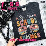 DTF Transfer -  DTF008498 Bye Bye School Hello Summer Sunglasses