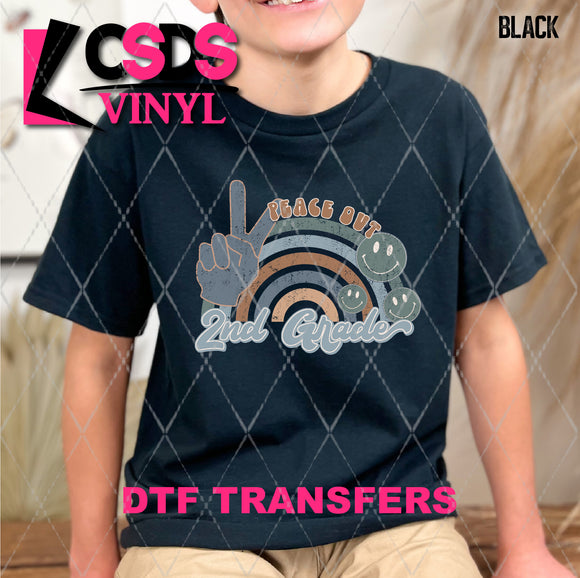 DTF Transfer -  DTF008522 Peace Out 2nd Grade Rainbow Boy