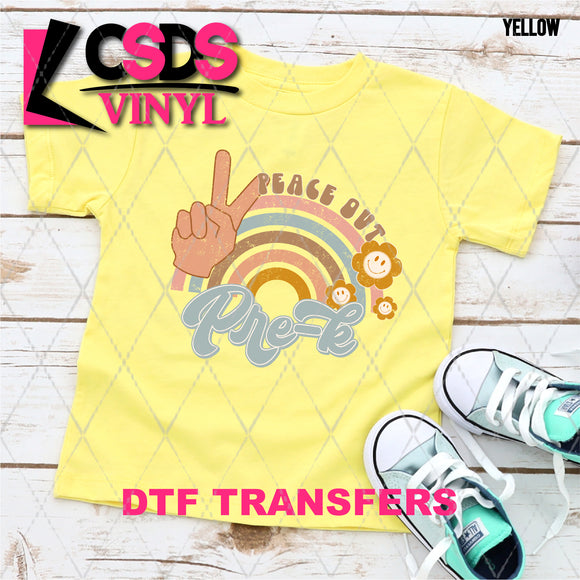 DTF Transfer -  DTF008527 Peace Out Pre-K Rainbow Girl