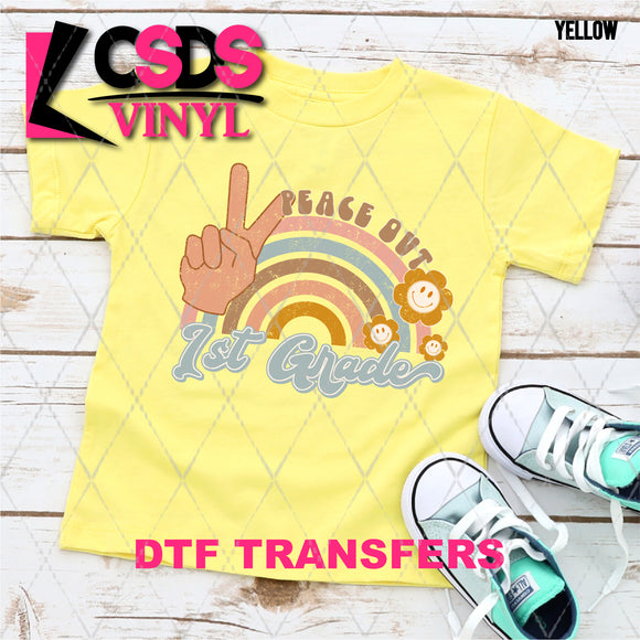 DTF Transfer -  DTF008530 Peace Out 1st Grade Rainbow Girl
