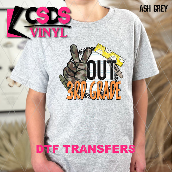 DTF Transfer -  DTF008539 Peace Out 3rd Grade Camo