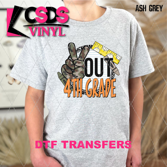 DTF Transfer -  DTF008540 Peace Out 4th Grade Camo