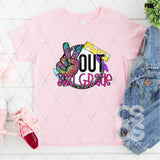 DTF Transfer -  DTF008548 Peace Out 3rd Grade Rainbow Leopard