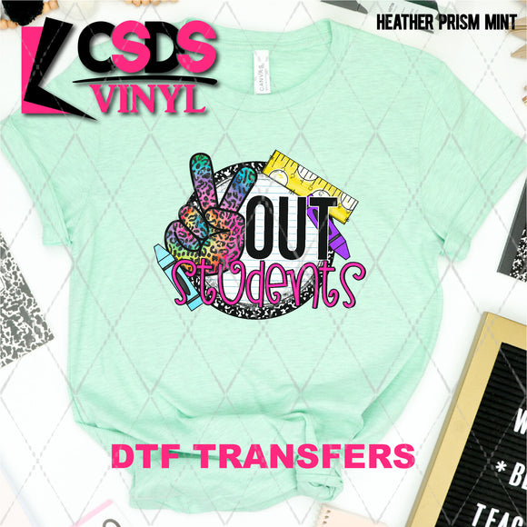 DTF Transfer -  DTF008551 Peace Out Students Rainbow Leopard