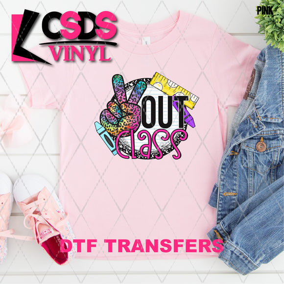 DTF Transfer -  DTF008552 Peace Out Class Rainbow Leopard