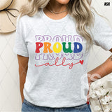 DTF Transfer -  DTF008575 Proud Ally Stacked Word Art