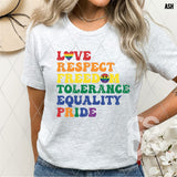 DTF Transfer -  DTF008580 Love Respect Freedom Tolerance Equality Pride