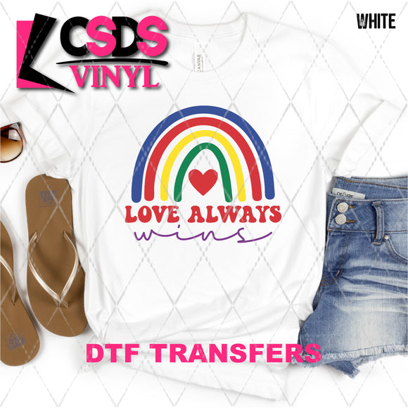 DTF Transfer -  DTF008581 Love Always Wins Rainbow