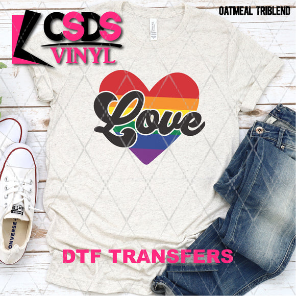 DTF Transfer -  DTF008582 Love Rainbow Heart