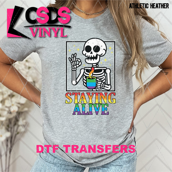 DTF Transfer - DTF008608 Staying Alive Skeleton