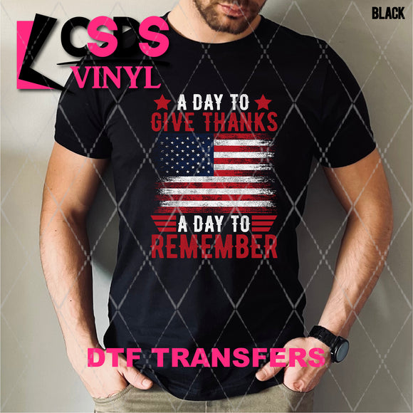 DTF Transfer -  DTF008641 A Day to Give Thanks A Day to Remember