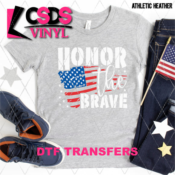 DTF Transfer -  DTF008648 Honor the Brave American Flag