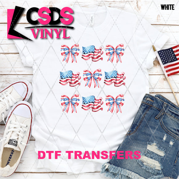 DTF Transfer -  DTF008653 American Flags and American Bows