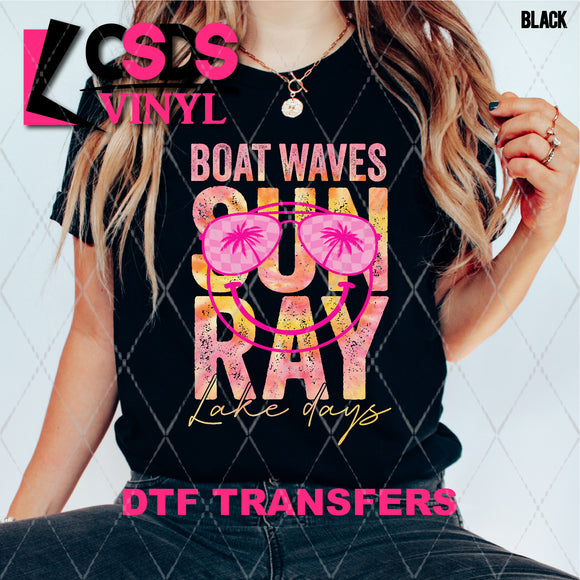 DTF Transfer - DTF008723 Boat Waves Sun Ray Lake Days