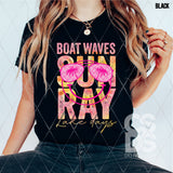 DTF Transfer - DTF008723 Boat Waves Sun Ray Lake Days