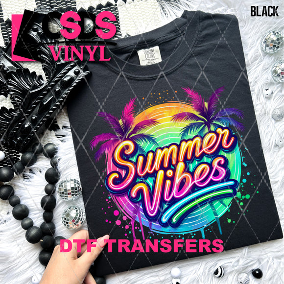DTF Transfer - DTF008738 Summer Vibes Colorful Palm Trees