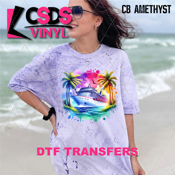 DTF Transfer - DTF008751 Watercolor Cruise Ship