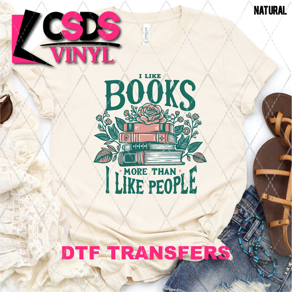 DTF Transfer - DTF008808 I Like Books More than I Like People