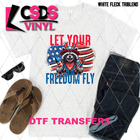 DTF Transfer - DTF008852 Let Your Freedom Fly Racoon
