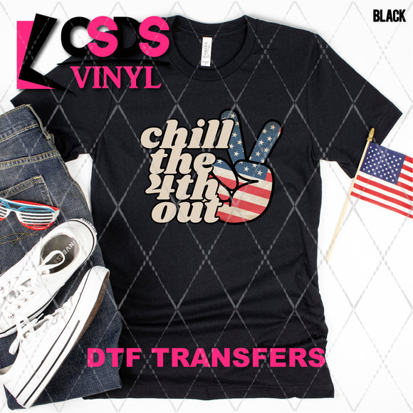 DTF Transfer - DTF008868 Chill the 4th Out Peace Hand