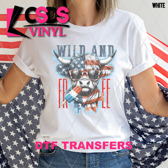 DTF Transfer - DTF008872 Wild and Free Patriotic Cow