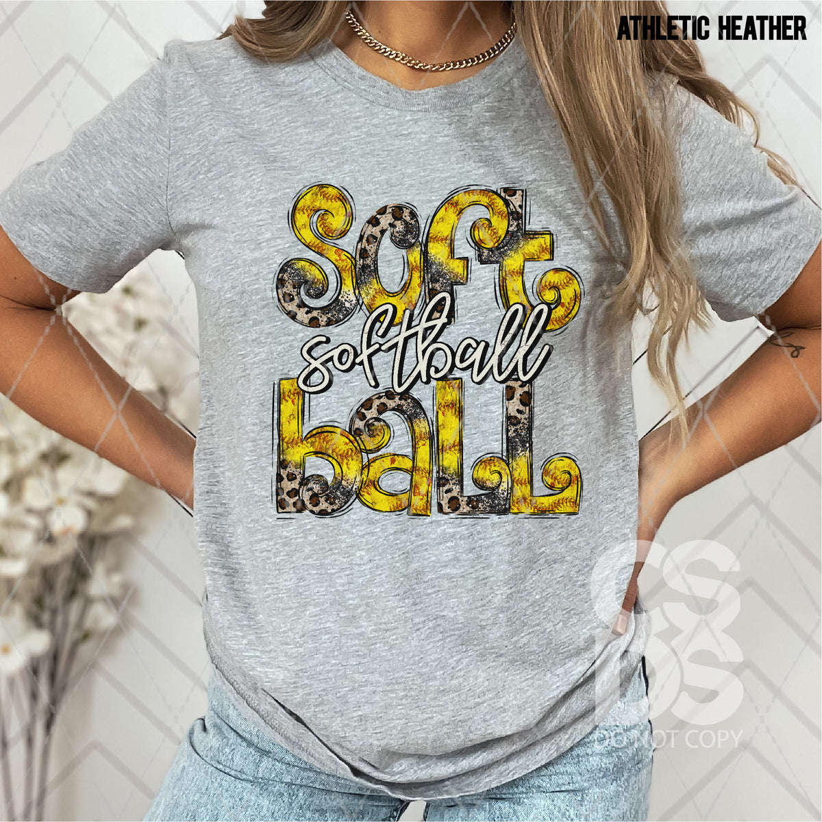 DTF Transfer - DTF008930 Softball Leopard Doodle Letters – CSDS Vinyl