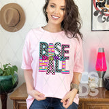 DTF Transfer - DTF008933 Baseball Mama Colorful Letters Faux Embroidery