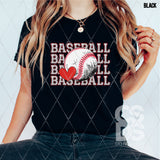 DTF Transfer - DTF008934 Baseball with Heart Stacked Word Art