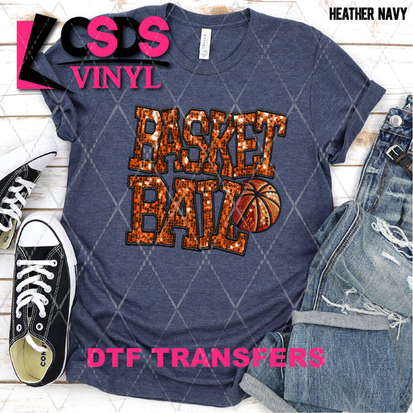 DTF Transfer - DTF008960 Basketball Faux Glitter/Embroidery