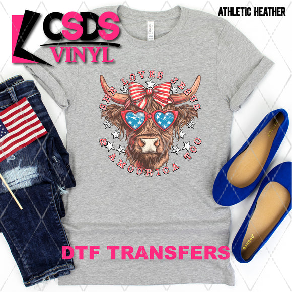 DTF Transfer - DTF008988 She Loves Jesus & America Too Cow