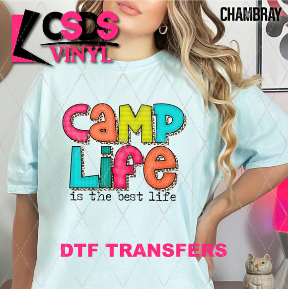 DTF Transfer - DTF009010 Camp Life is the Best Life Colorful