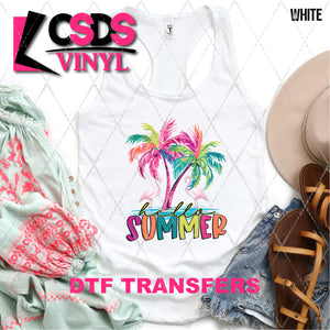DTF Transfer - DTF009044 Hello Summer Painted Palm Trees
