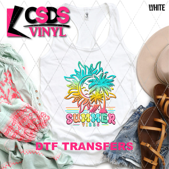 DTF Transfer - DTF009063 Summer Vibes Palm Trees and Sun