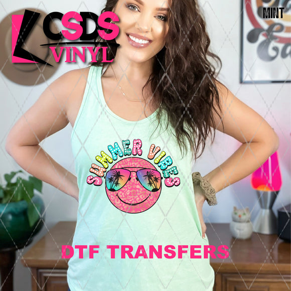 DTF Transfer - DTF009064 Summer Vibes Pink Leopard Smile