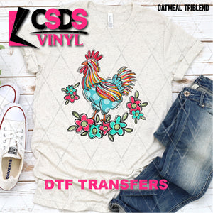 DTF Transfer - DTF009081 Floral Chicken