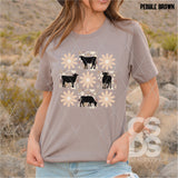 DTF Transfer - DTF009087 Floral Cow Block Collage