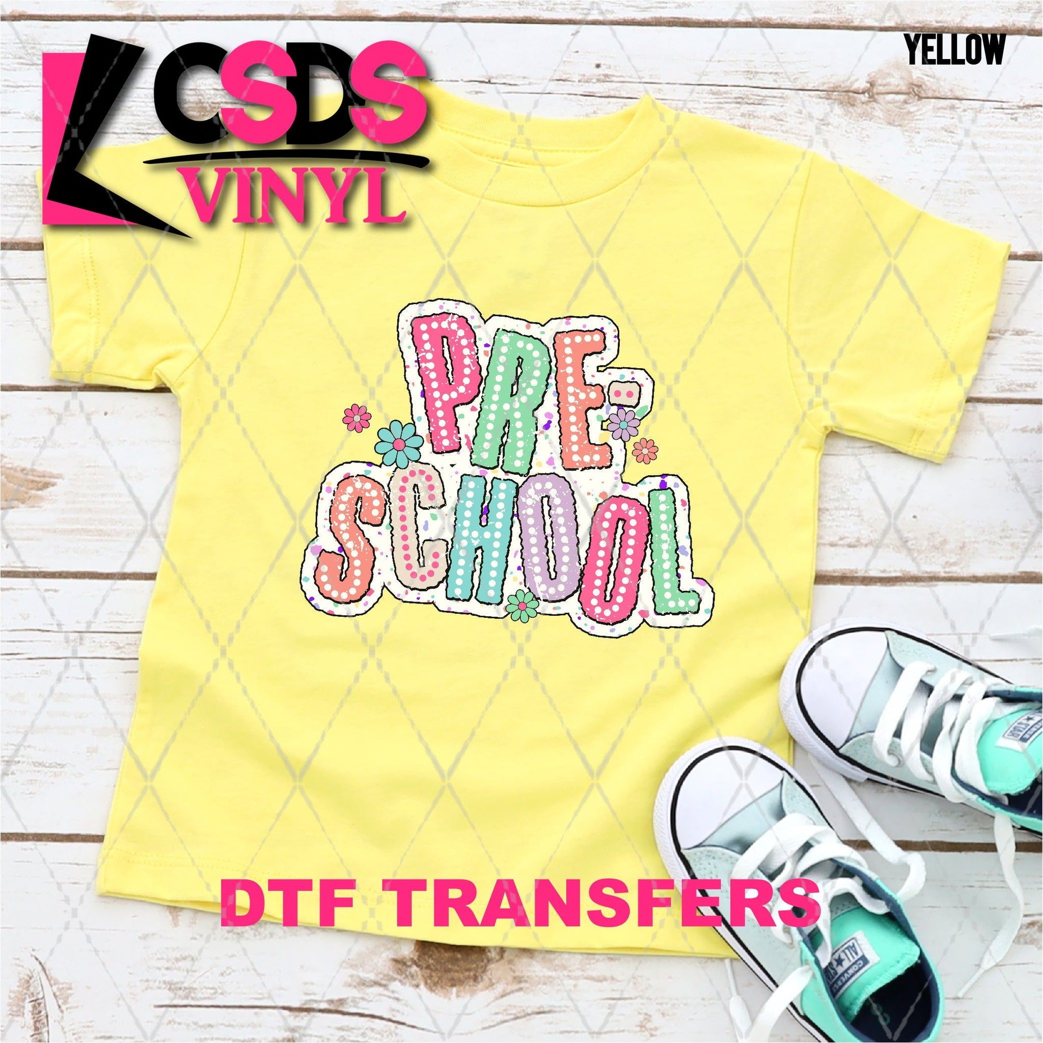 DTF Transfer - DTF009138 Colorful Dot Letters Preschool – CSDS Vinyl