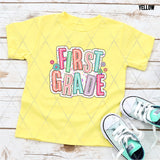 DTF Transfer - DTF009141 Colorful Dot Letters First Grade