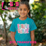 DTF Transfer - DTF009144 Colorful Dot Letters Fourth Grade