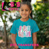 DTF Transfer - DTF009145 Colorful Dot Letters Fifth Grade