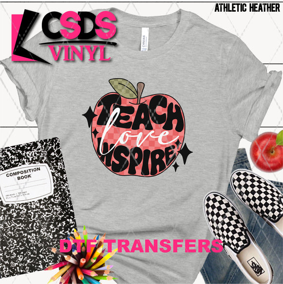 DTF Transfer - DTF009198 Teach Love Inspire Red Apple