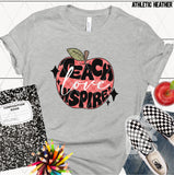 DTF Transfer - DTF009198 Teach Love Inspire Red Apple