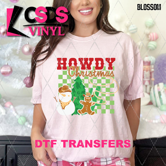 DTF Transfer - DTF009293 Howdy Christmas Snowman and Gingerbread Man