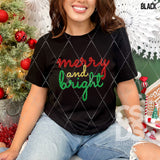 DTF Transfer - DTF009302 Merry & Bright Red and Green Faux Tinsel