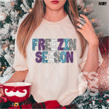 DTF Transfer - DTF009323 Freezing Season Faux Glitter/Embroidery